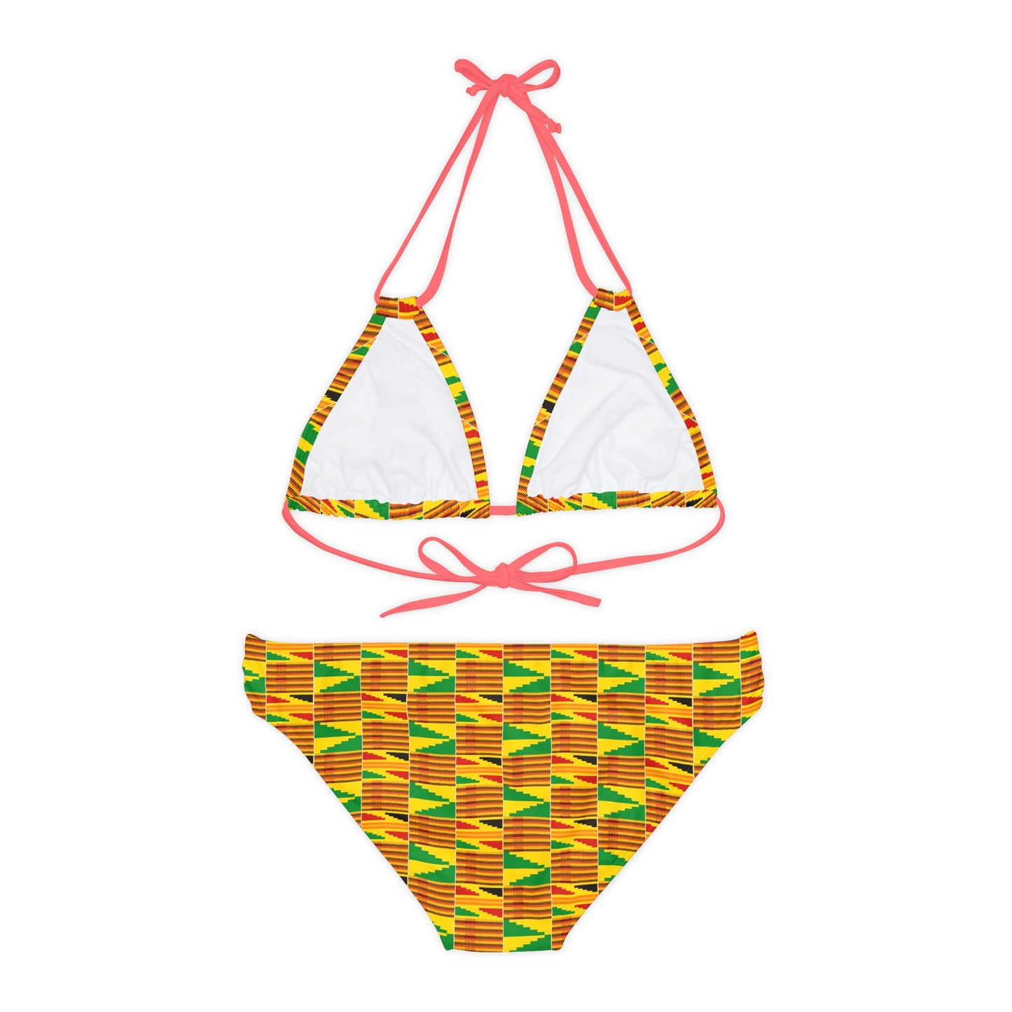 Kente Print Strappy Bikini Set