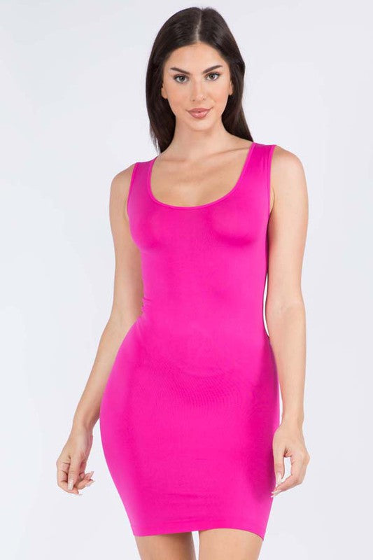 Womens Solid Color Tank Dress (13 COLORS)