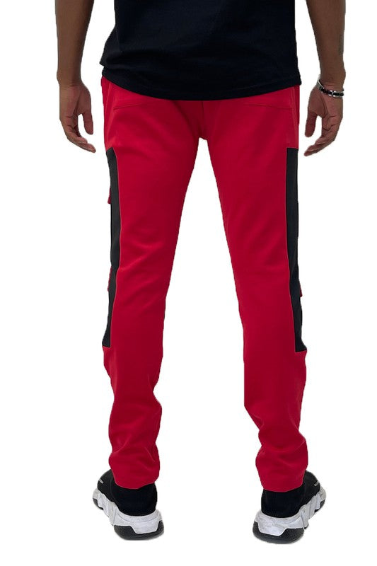 Men's Color Block Cargo Track Pants