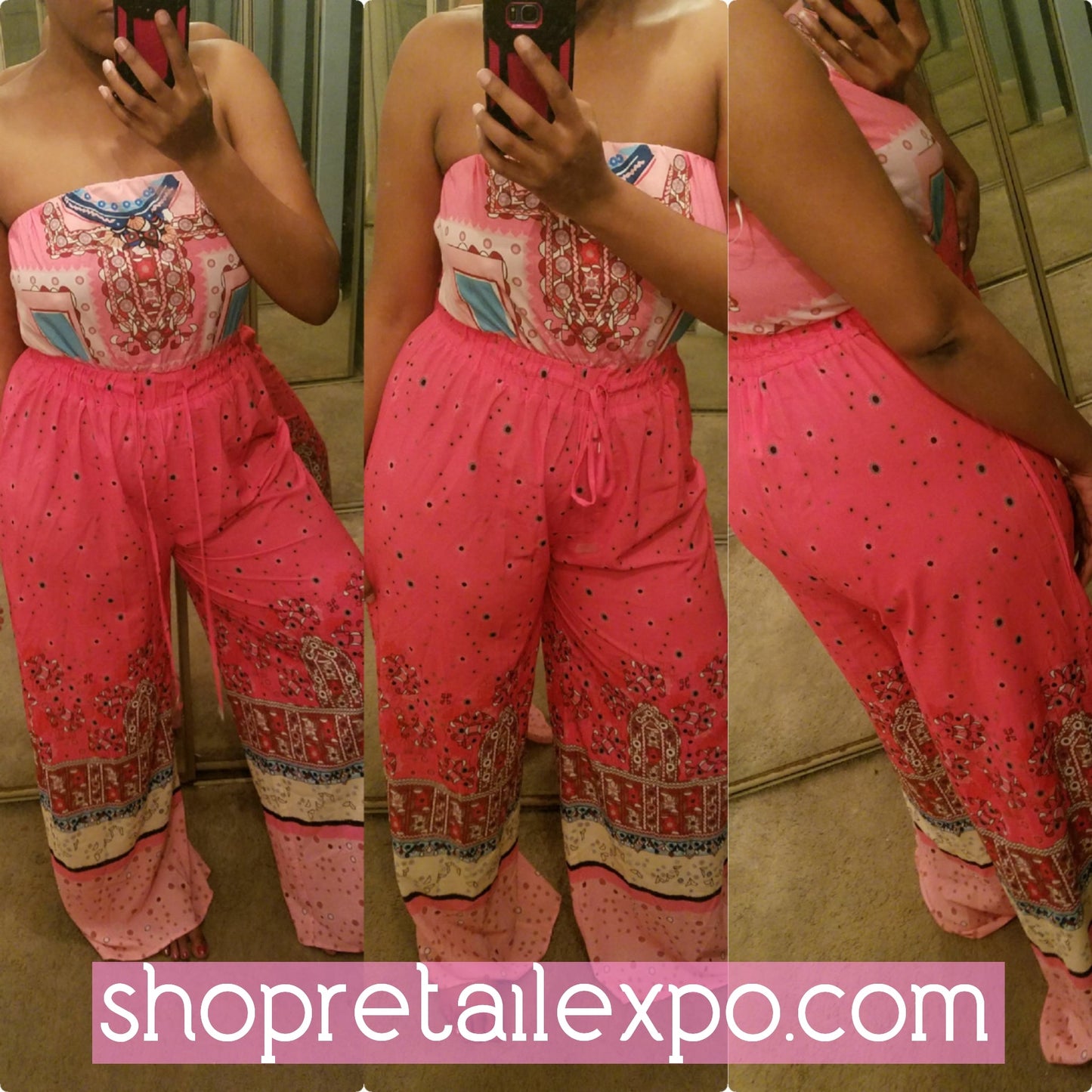“pink'n spring" bandeau jumpsuit