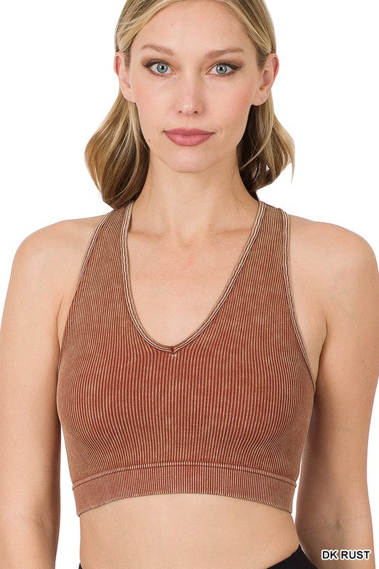 WASHED RIBBED RACERBACK TANK TOP