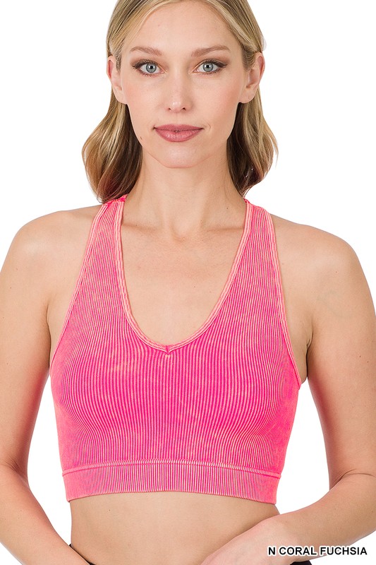 WASHED RIBBED RACERBACK TANK TOP