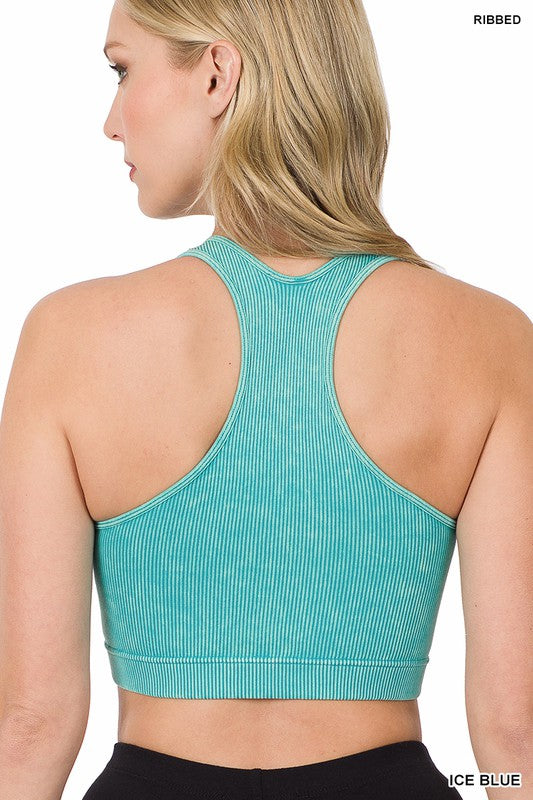 WASHED RIBBED RACERBACK TANK TOP