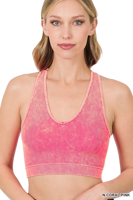 WASHED RIBBED RACERBACK TANK TOP