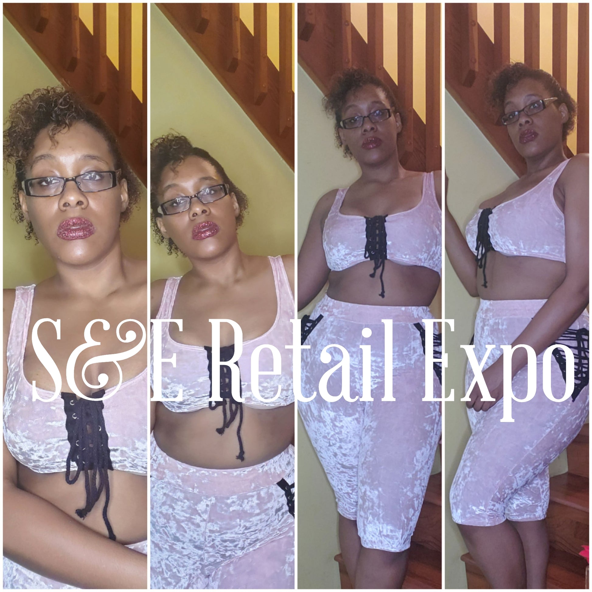 velvet pink capri corset tied set