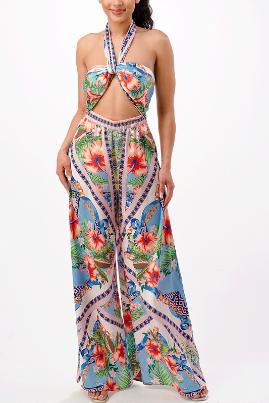 Convertible Wide Leg Jumpsuit