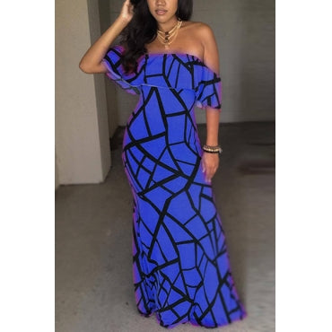 wired geometric off shoulder maxi dress (5 colors)