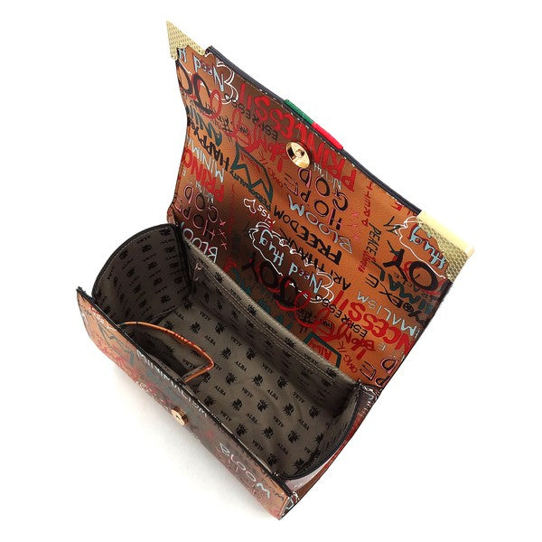 Multi Graffiti Queen Bee Stripe 2 in 1Boxy Satchel (5 Colors)