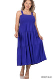 PLUS SIZE SMOCKED TIERED MIDI DRESS