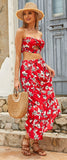 Red Maxi Skirt & Top Set