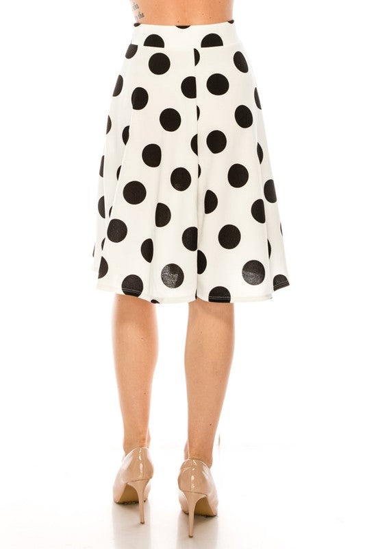 Polka Dot Knee Length Skirt