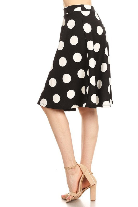 Polka Dot Knee Length Skirt