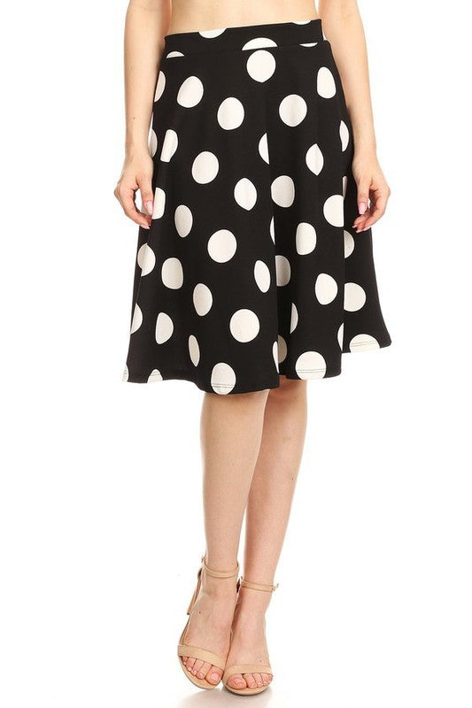 Polka Dot Knee Length Skirt