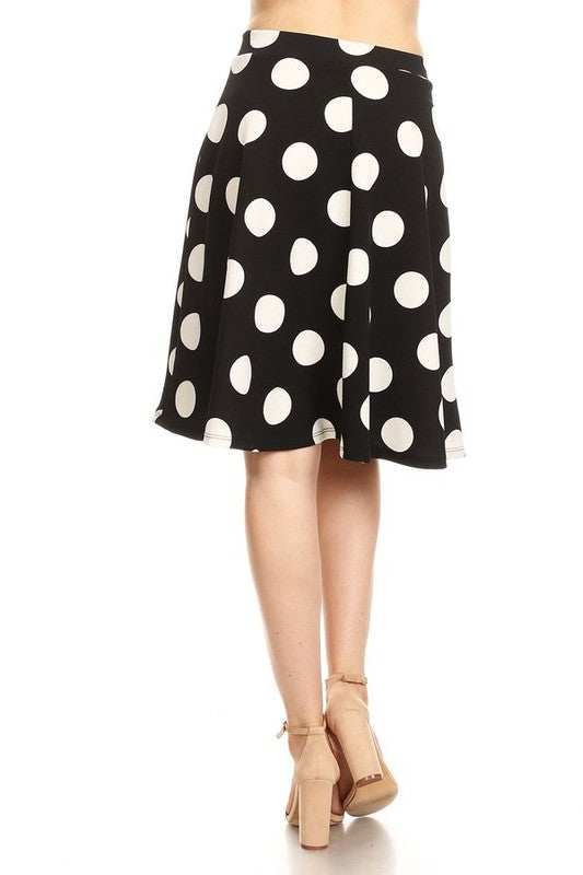Polka Dot Knee Length Skirt