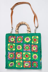 Bamboo Handle Crochet Bag