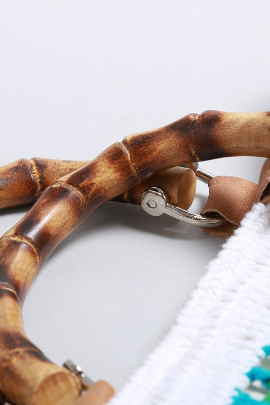 Bamboo Handle Crochet Bag