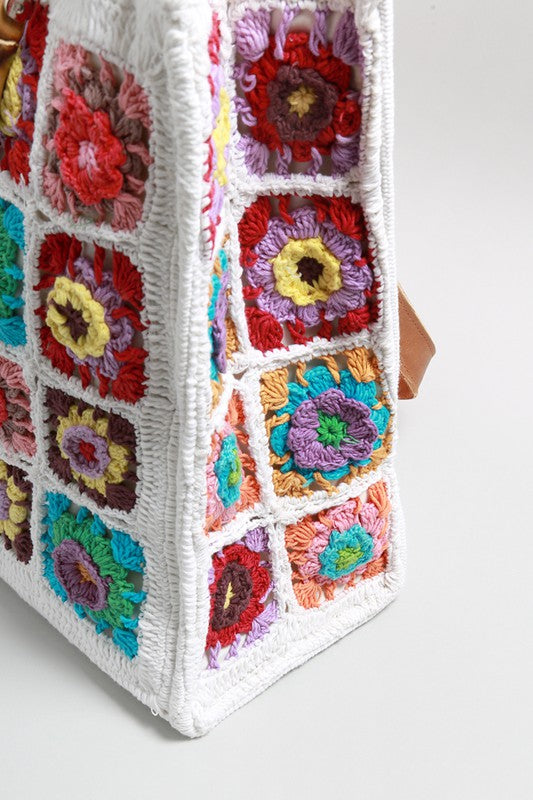 Bamboo Handle Crochet Bag