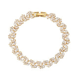 Gold Tennis Bracelet with Marquise and Pear