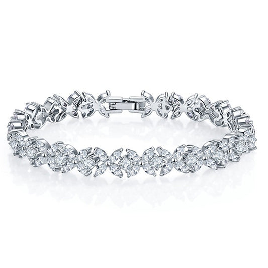 Tennis Bracelet for Women with White Diamond Cubic