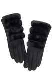 Soft Fuzzy Faux Fur Trim Gloves