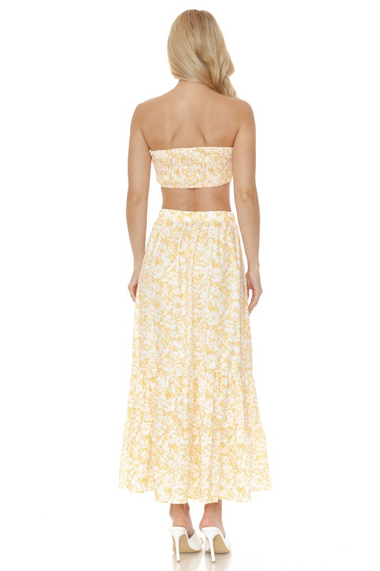 Women's Floral Skirt and Top Set