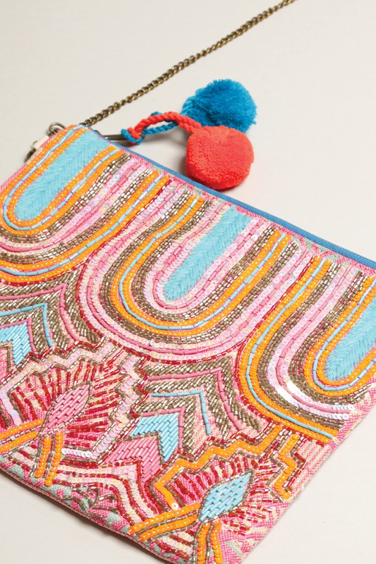 Embellished Beaded Clutch with Chain #2