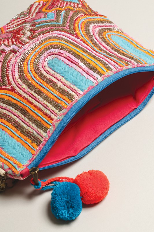 Embellished Beaded Clutch with Chain #2