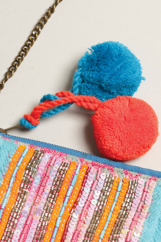 Embellished Beaded Clutch with Chain #2