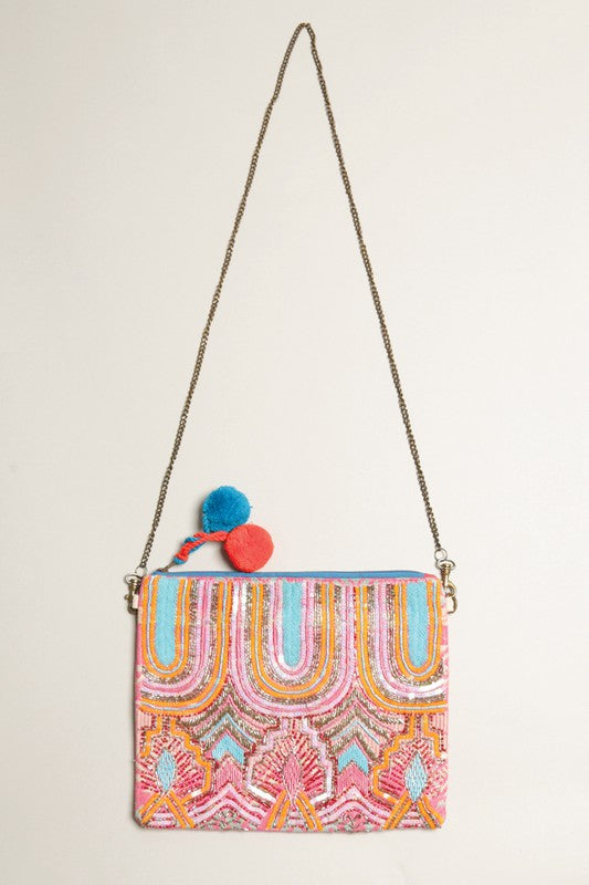 Embellished Beaded Clutch with Chain #2
