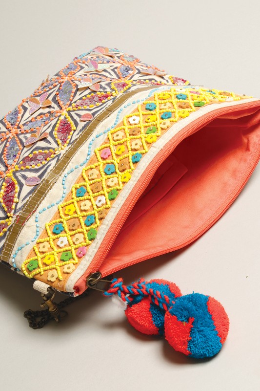 Boho Embellished Clutch with Chain #1