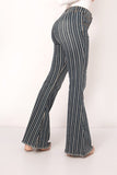 MID RISE COMFORT STRETCH  STRIPED FLARED JEANS