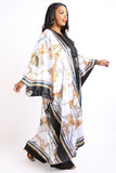 Printed Satin Maxi Kimono