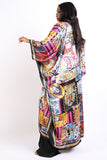 Printed Satin Maxi Kimono