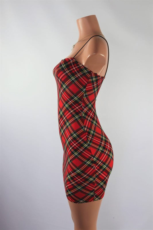 Red Plaid Mini Dress