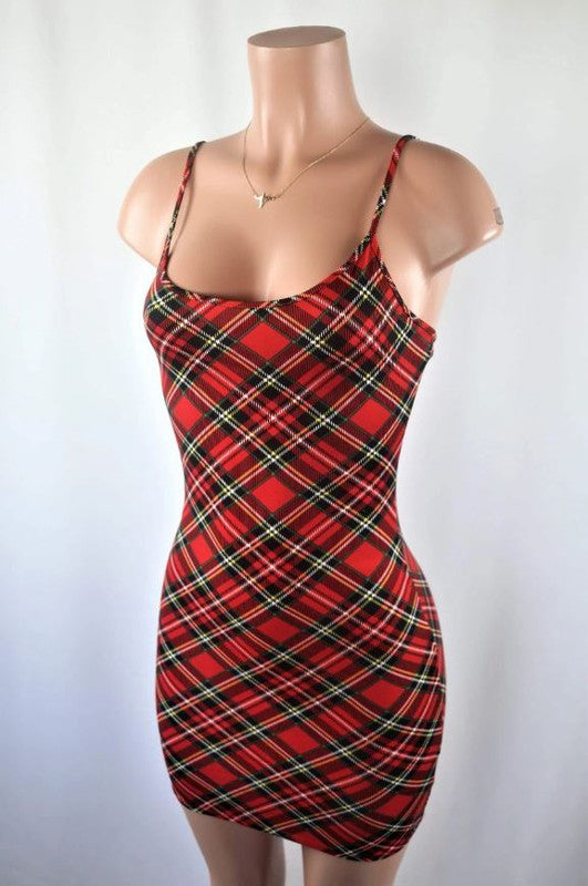 Red Plaid Mini Dress