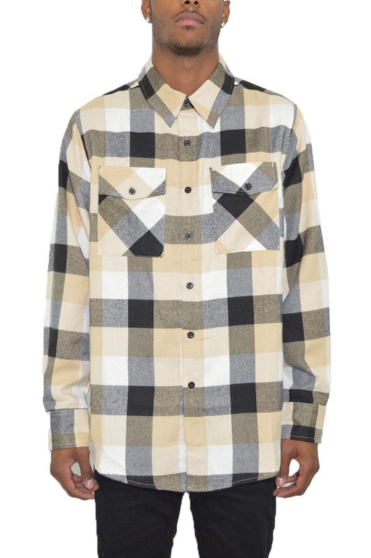 Checkered Long Sleeve Flannel Shirt
