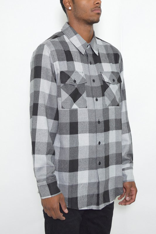 Checkered Long Sleeve Flannel Shirt