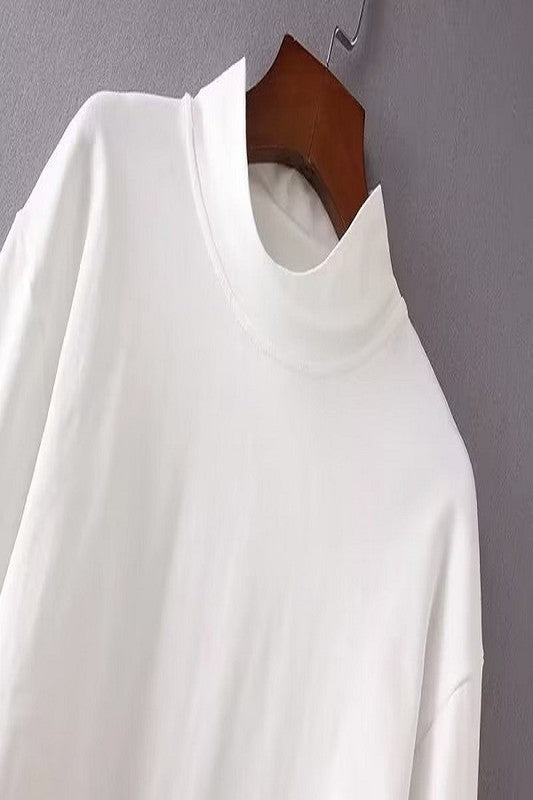 Solid Striped Mix Long Sleeve Pullover Shirt