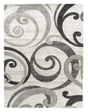 3'8'' x 5'6'' Grey Swirls Soft Contemporary Rug
