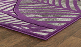 3'8'' x 5'6'' Purple Leaf Hand-Carved Soft Rug