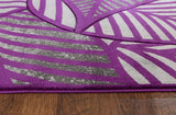 3'8'' x 5'6'' Purple Leaf Hand-Carved Soft Rug