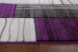3'8'' x 5'6'' Purple Soft Geometric Soft Rug