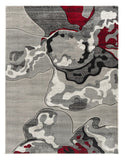 3'8'' x 5'6'' Red Abstract Hand-Carved Soft Rug