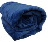 Navy Super Warm Cozy Bed Throw Flannel Blanket