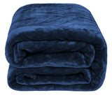 Navy Super Warm Cozy Bed Throw Flannel Blanket