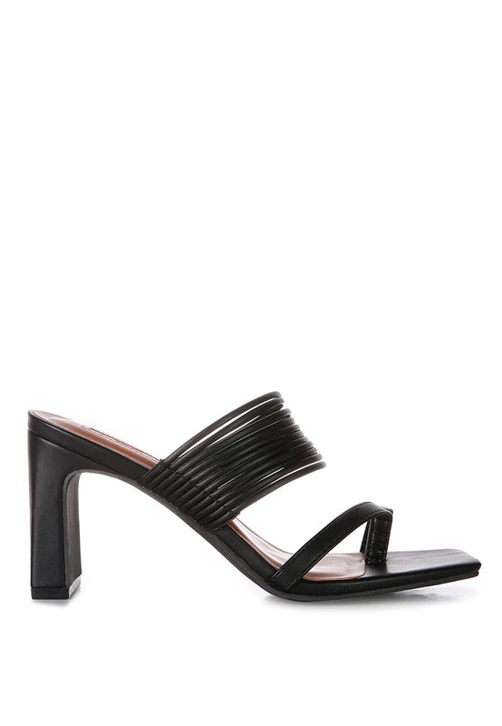 Toe Ring Mid Block Heel Sandals