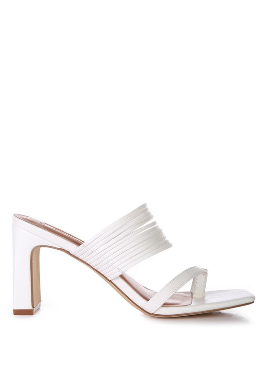 Toe Ring Mid Block Heel Sandals