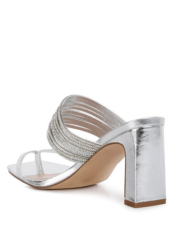 Toe Ring Mid Block Heel Sandals