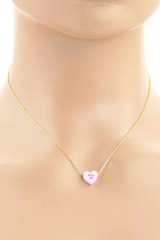 Gold Dipped Heart Candy Necklace