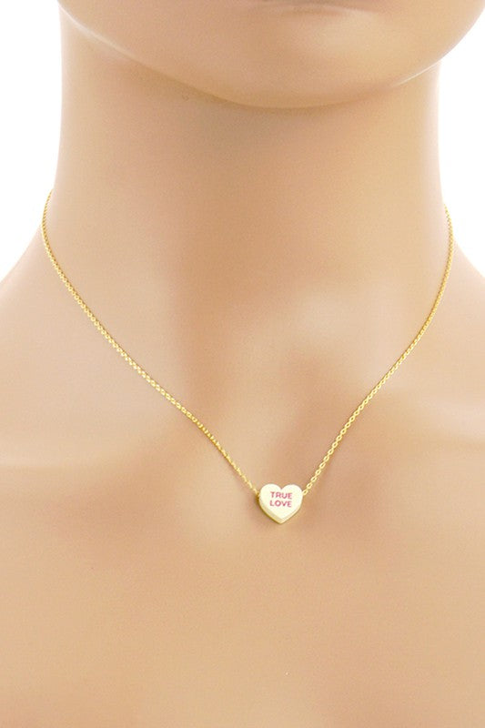 Gold Dipped Heart Candy Necklace